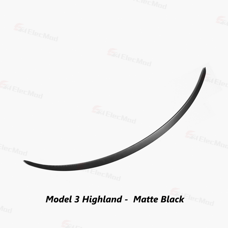 ElecMod Real Carbon Fiber Trunk Spoiler for Model 3 Highland