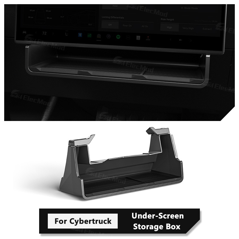 ElecMod Tesla Under Central Control Screen Storage Box Organizer For Tesla Cybertruck
