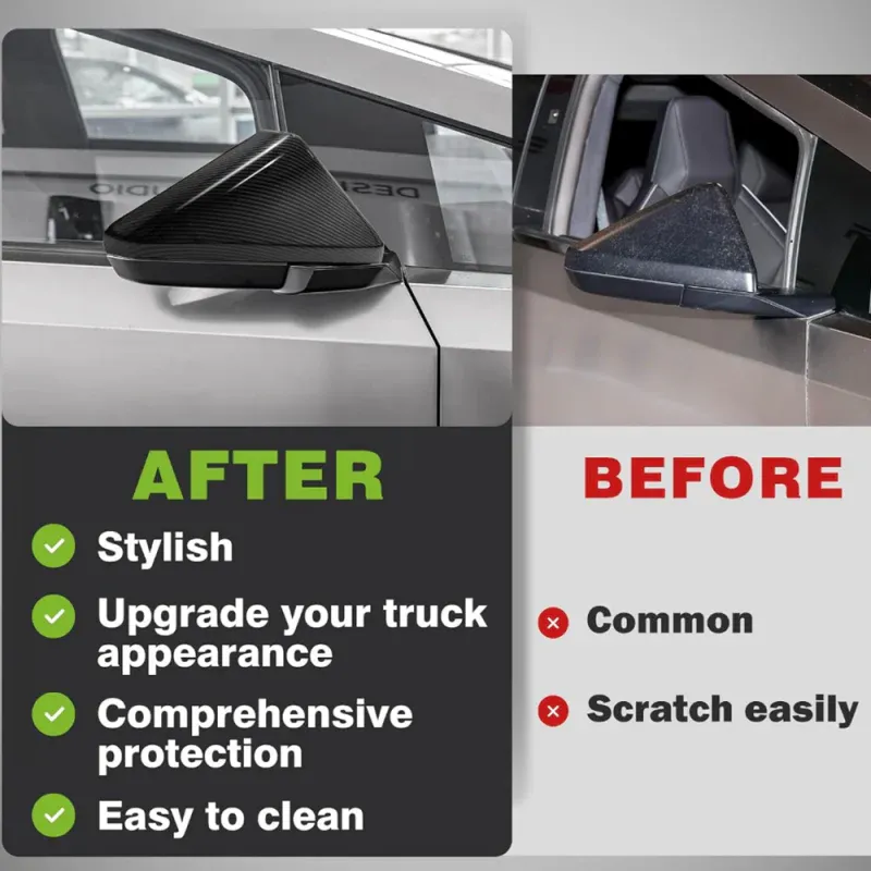 ElecMod Real Carbon Fiber Rearview Mirror Cover for Tesla Cybertruck 