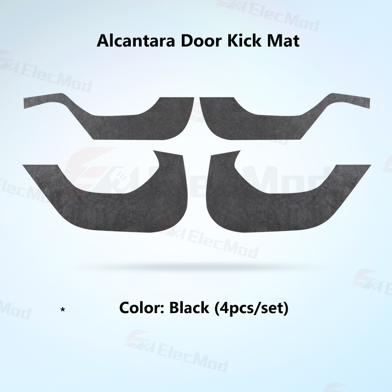 ElecMod Alcantara Door Kick Mat Cover For Tesla Model 3 Highland