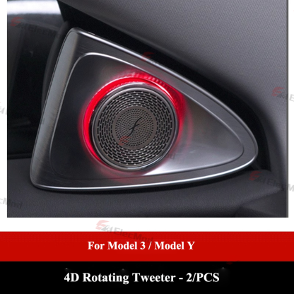 ElecMod 4D Rotating Tweeter with Ambient Light For Tesla Model 3/Y/Model 3 Highland