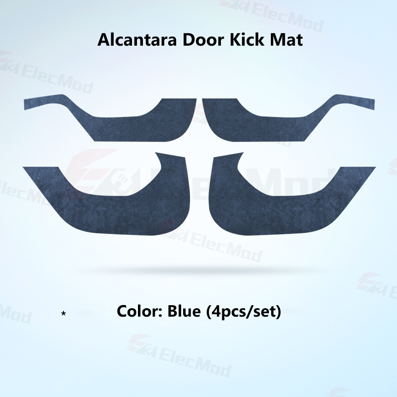 ElecMod Alcantara Door Kick Mat Cover For Tesla Model 3 Highland