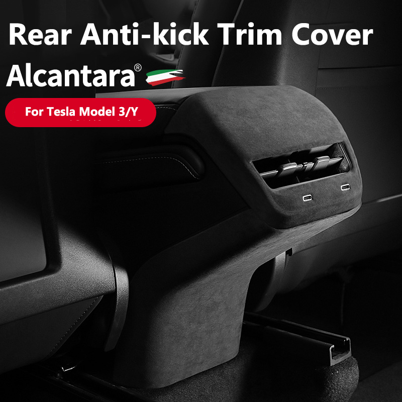 ElecMod Alcantara Rear Anti-kick Trim Cover For Tesla Model 3/Y