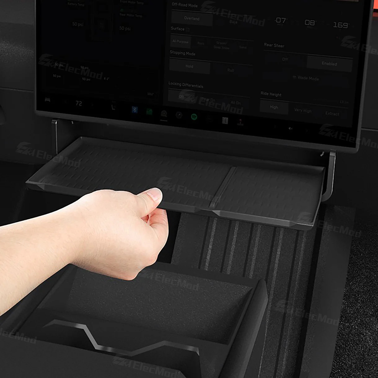 ElecMod Tesla Under Central Control Screen Storage Box Organizer For Tesla Cybertruck