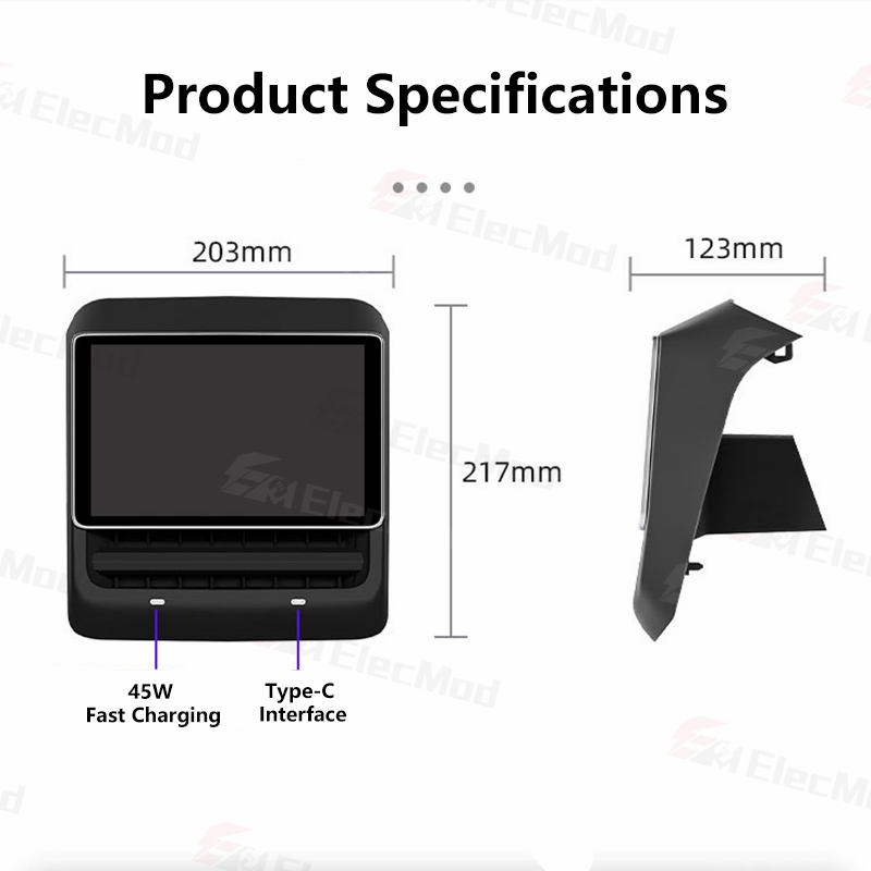 ElecMod 8-Inch 4G Android Rear Screen For Model Y/3