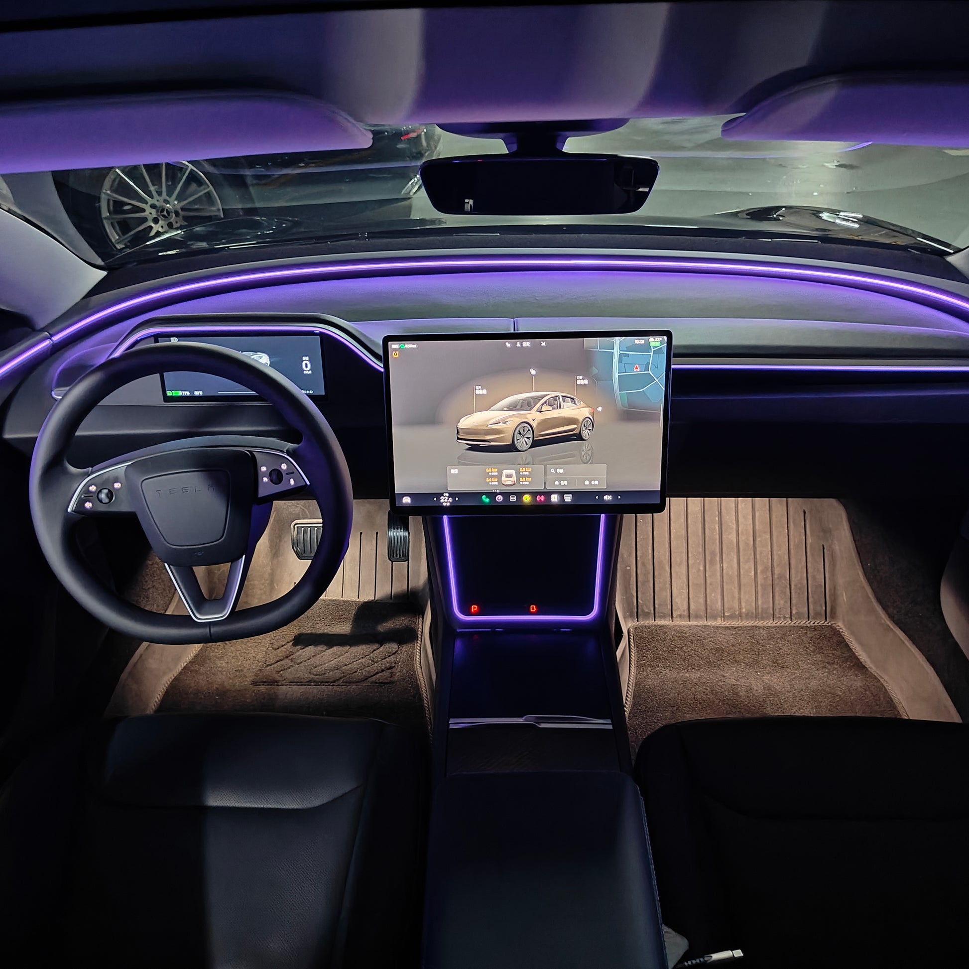 ElecMod F89 8.9-Inch CarPlay Instrument Cluster with Ambient Lighting For Model 3 Highland