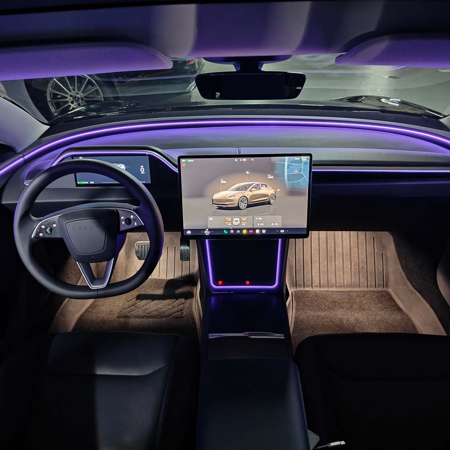 ElecMod F89 8.9-Inch CarPlay Instrument Cluster with Ambient Lighting For Model 3 Highland