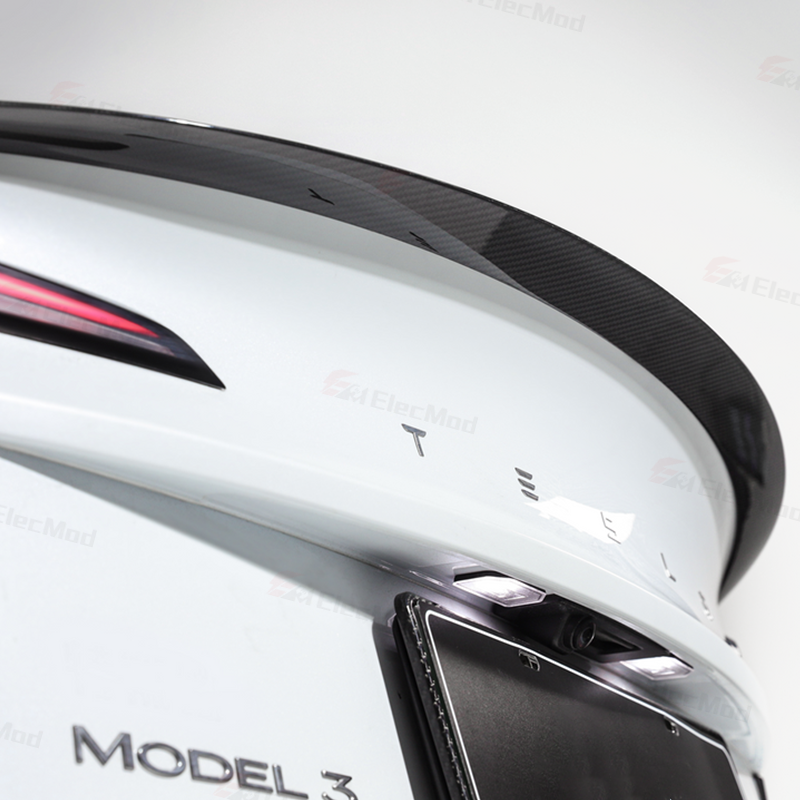 ElecMod Real Carbon Fiber Trunk Spoiler for Model 3 Highland