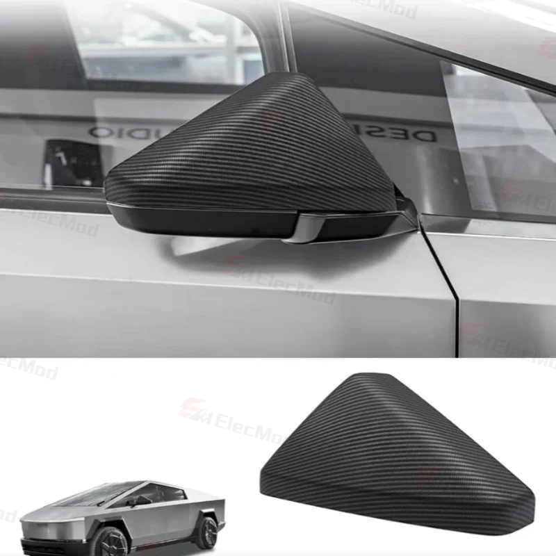 ElecMod Real Carbon Fiber Rearview Mirror Cover for Tesla Cybertruck 