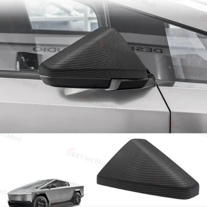 ElecMod Real Carbon Fiber Rearview Mirror Cover for Tesla Cybertruck 