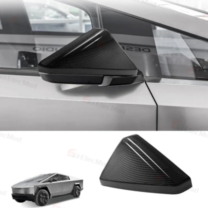 ElecMod Real Carbon Fiber Rearview Mirror Cover for Tesla Cybertruck 