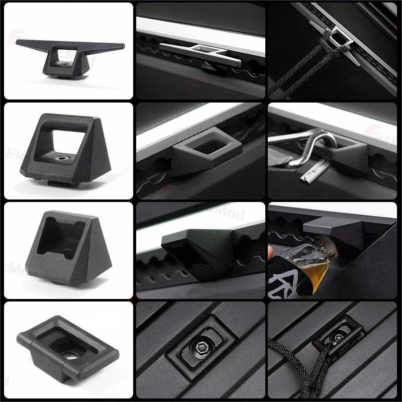 ElecMod Rear Bucket L-Shape Multi-Functional Rail Hooks for Tesla Cybertruck
