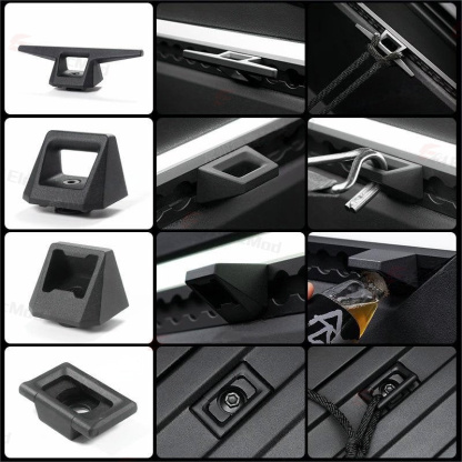 ElecMod Rear Bucket L-Shape Multi-Functional Rail Hooks for Tesla Cybertruck