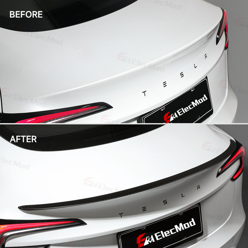 ElecMod Real Carbon Fiber Trunk Spoiler for Model 3 Highland