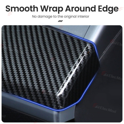 ElecMod ABS Carbon Fiber Pattern Dash Cap & Front Door Trim Panel Cover for Tesla Model 3/Y