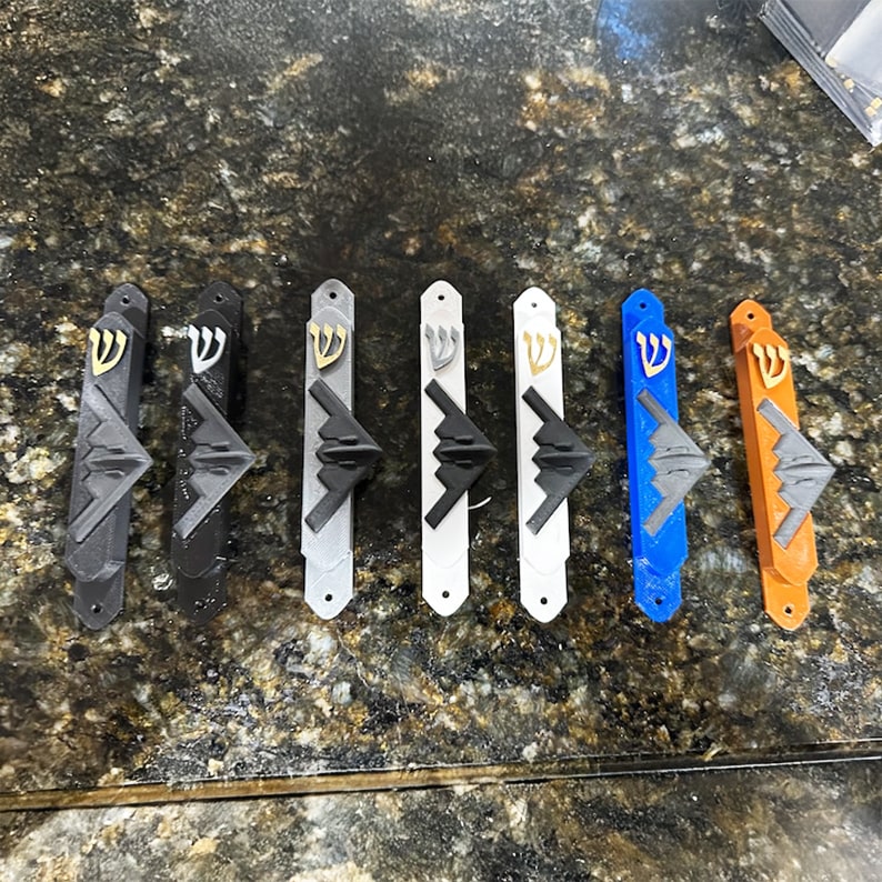 B2 Bomber Jewish Door Mezuzah with Carbon Fiber Bomber