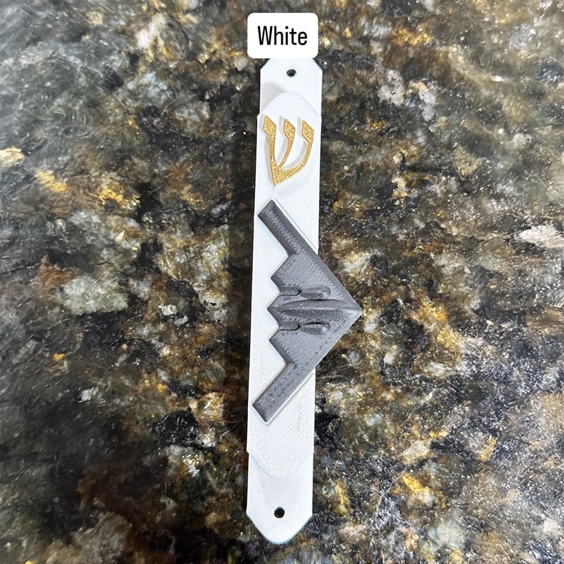 B2 Bomber Jewish Door Mezuzah with Carbon Fiber Bomber