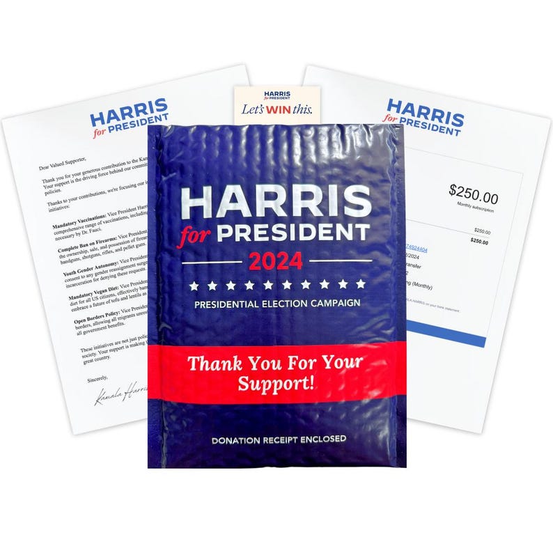 Harris 2024 Donation Receipt Gag Gift