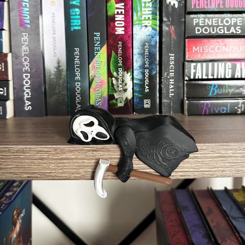 Sleeping Grim Reaper Halloween Bookshelf Decor