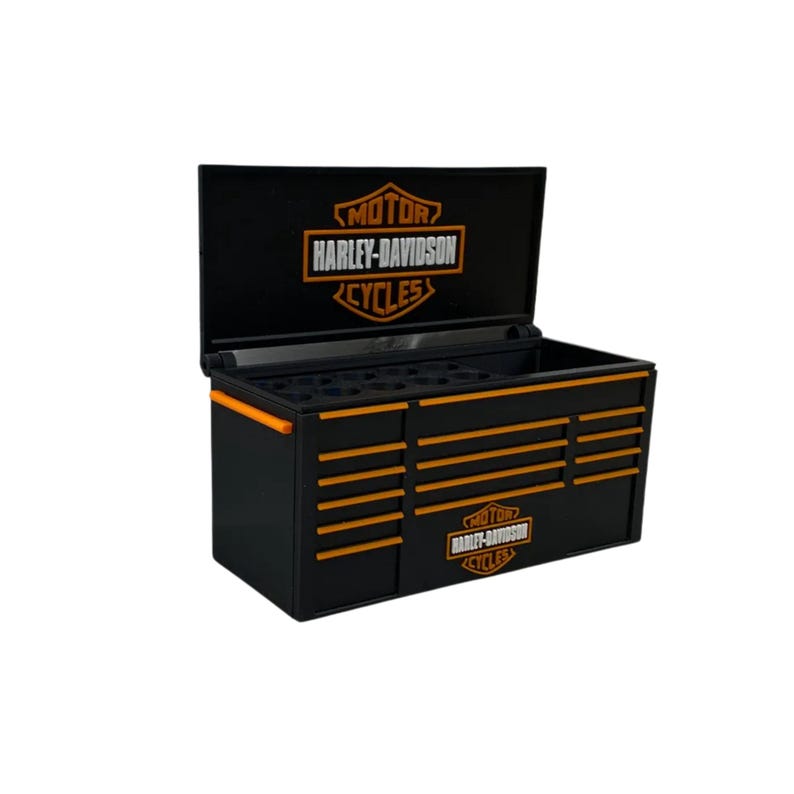 Harley-Inspired Motorcycle Toolbox Desk Organizer