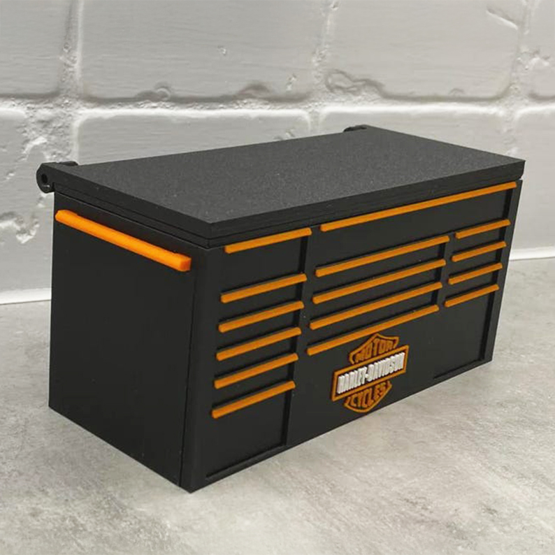 Harley-Inspired Motorcycle Toolbox Desk Organizer