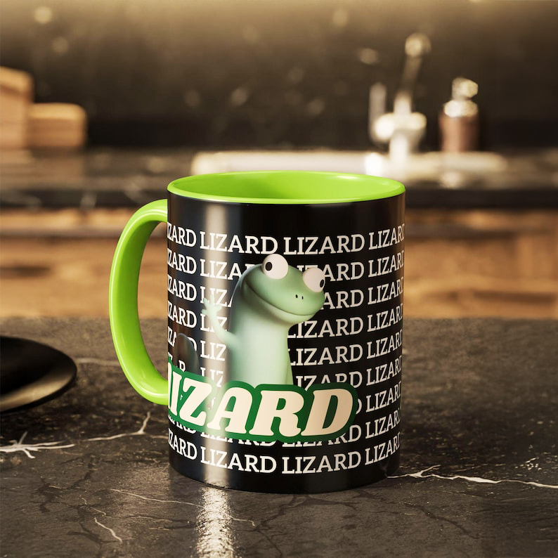 Funny Lizard Meme Button & Mug