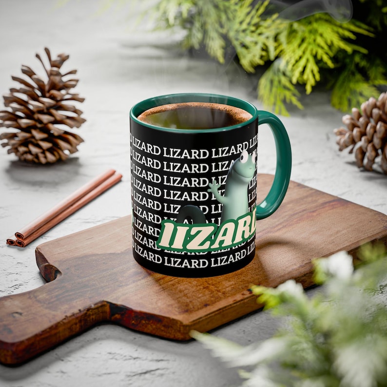 Funny Lizard Meme Button & Mug