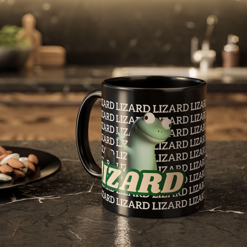 Funny Lizard Meme Button & Mug