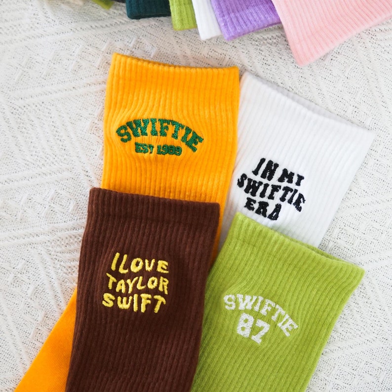 Swiftie Embroidery Socks