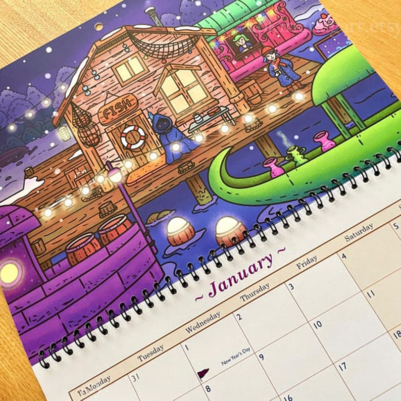 2025 Stardew Valley Wall Calendar | 13 Original Artworks