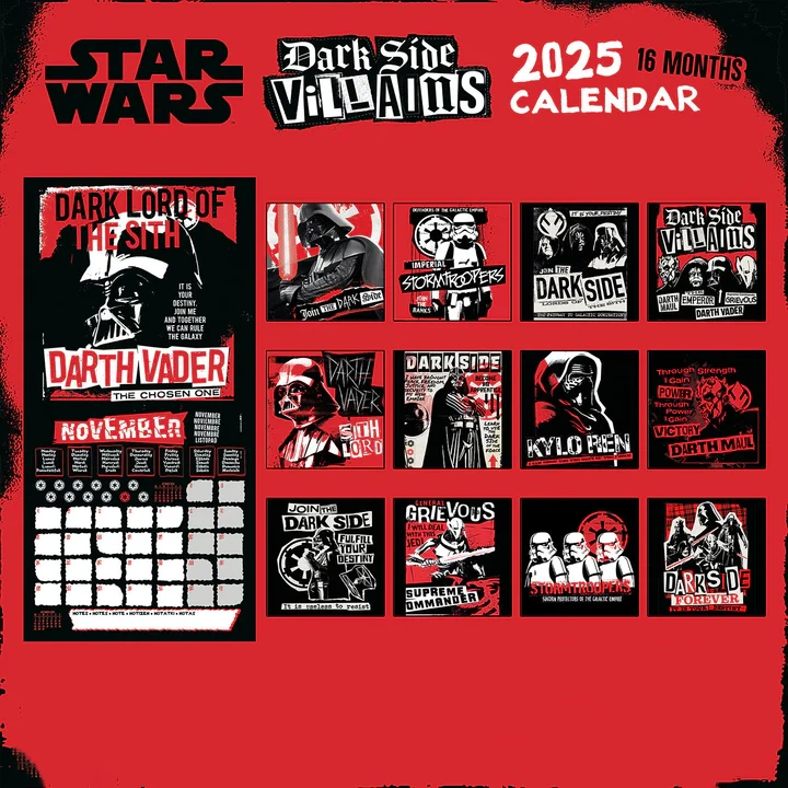 Star Wars (Villains) 2025 Calendar