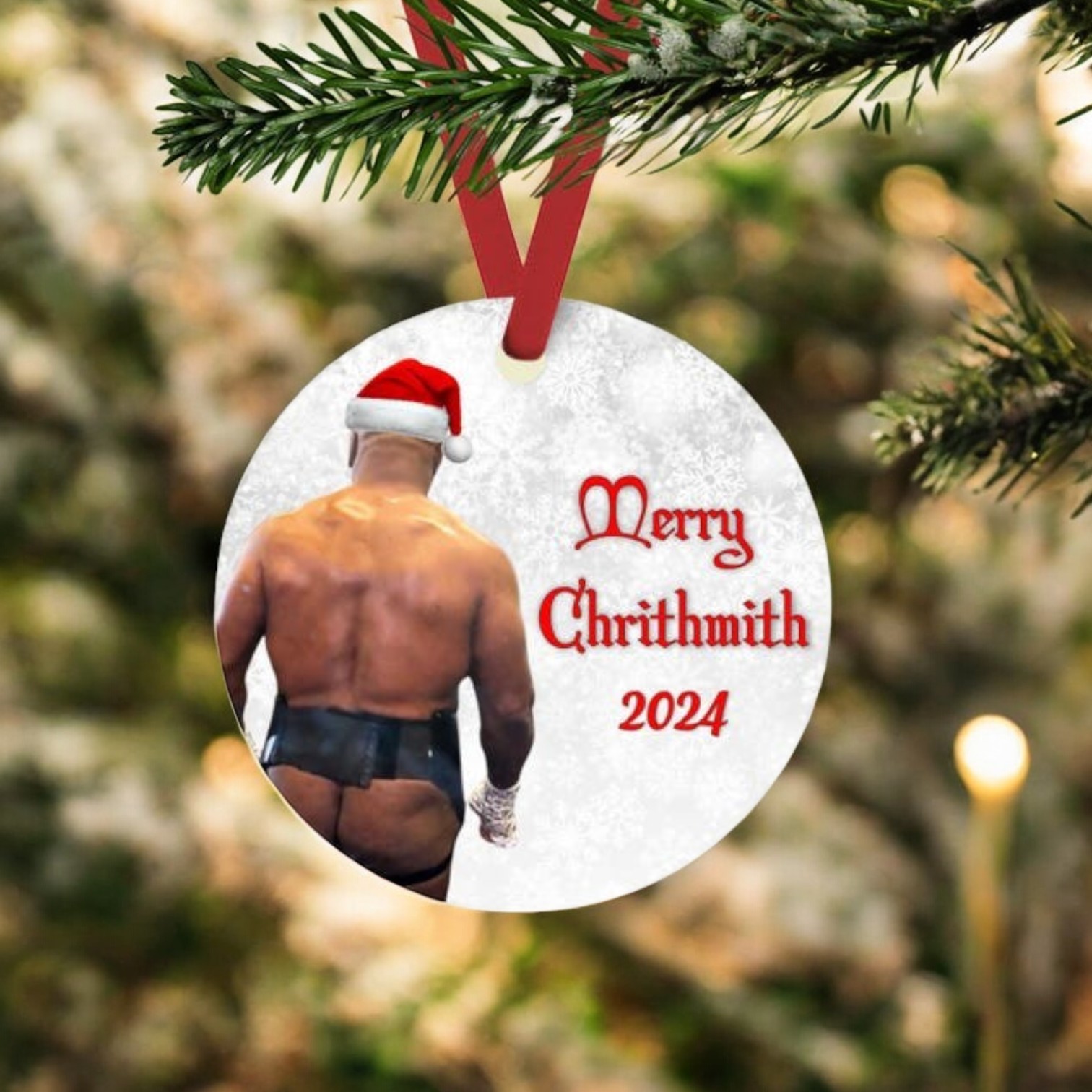 Tyson Butt Funny Christmas Ornament
