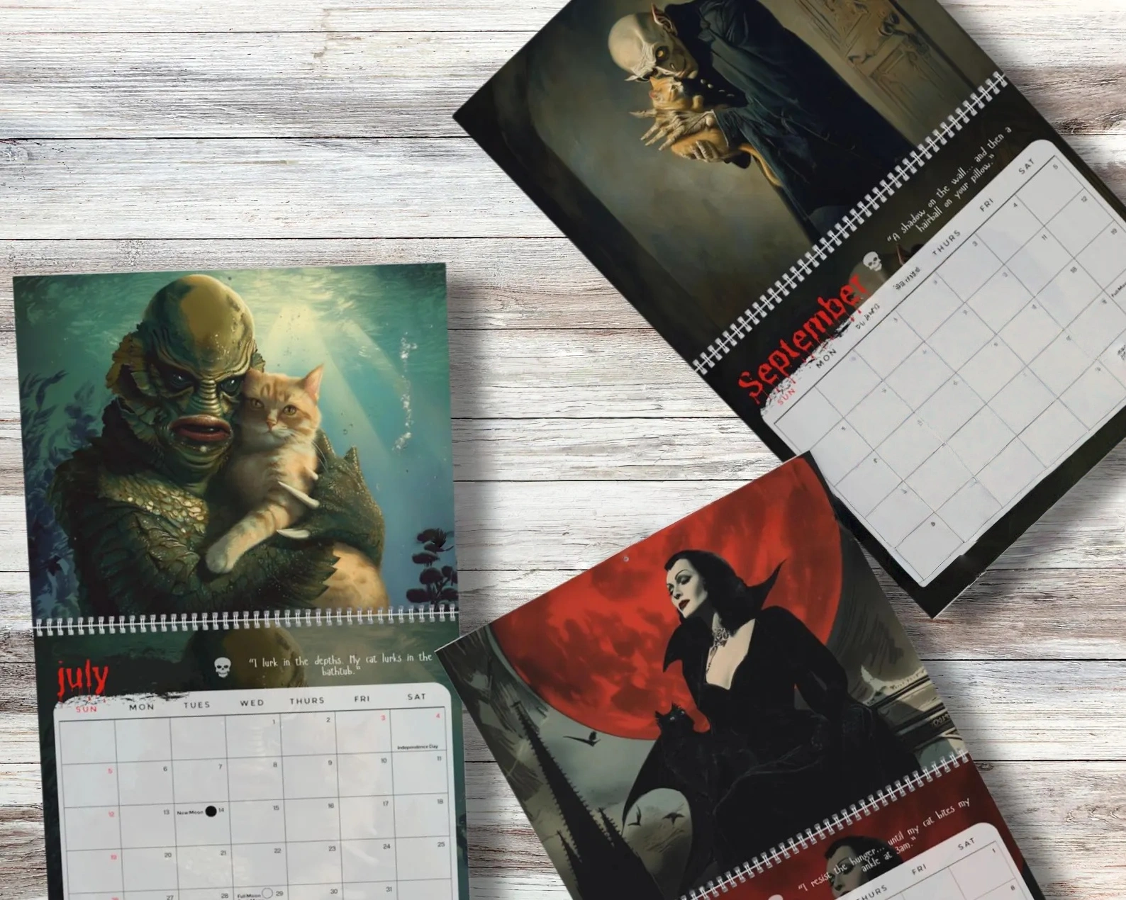  2026 Funny Gothic Horror & Cats Calendar
