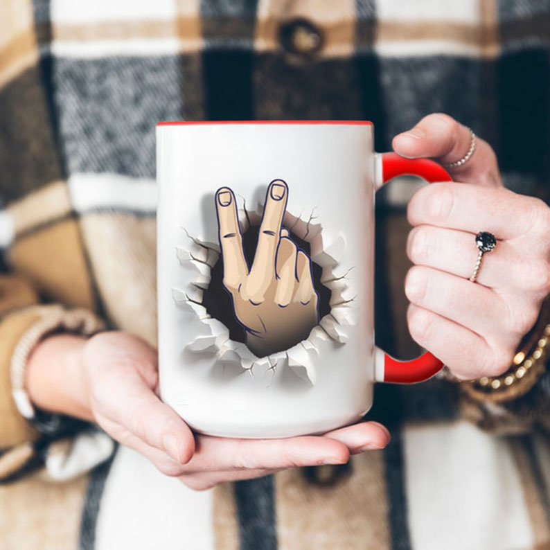 3D Sarcastic Middle Finger Mug