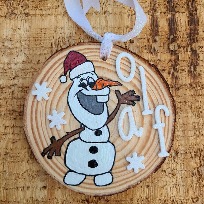 Peanuts Themed Handpainted Wood Slice Ornaments