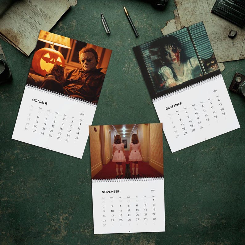 Creepy Cats 2025 Wall Calendar