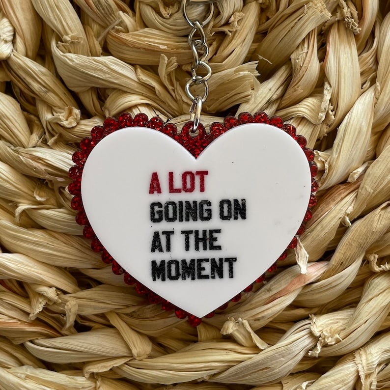Taylor Lyrics Quote Heart Keychain