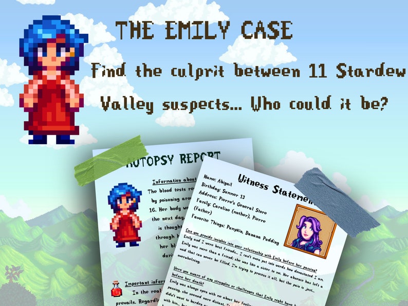 Stardew Valley Murder Mystery Tabletop Game