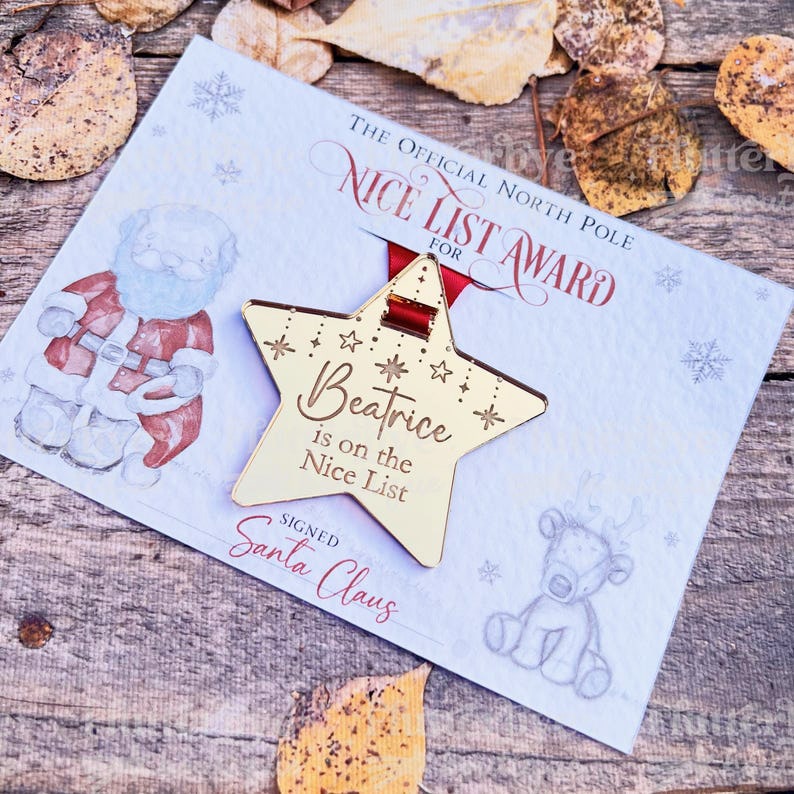 Personalized Nice List Medal Santa Gift