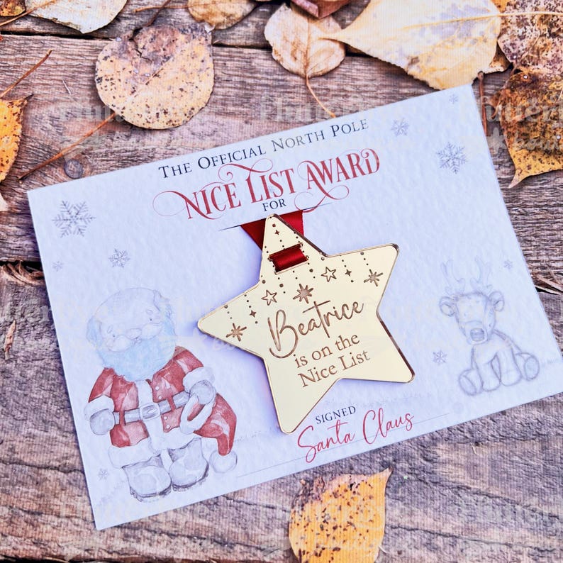 Personalized Nice List Medal Santa Gift