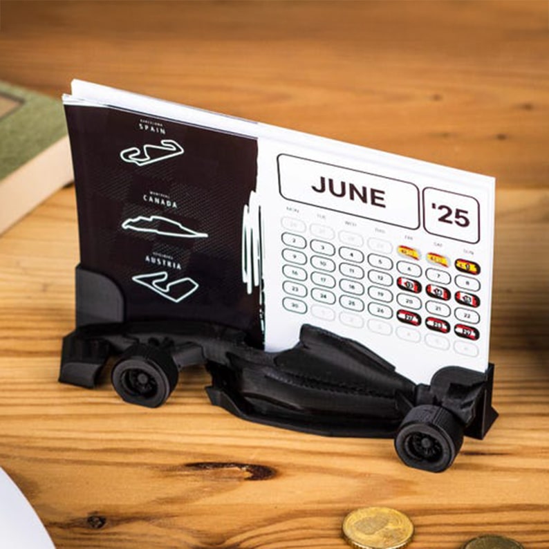 2025 Formula 1 Calendar with F1 Car Stand
