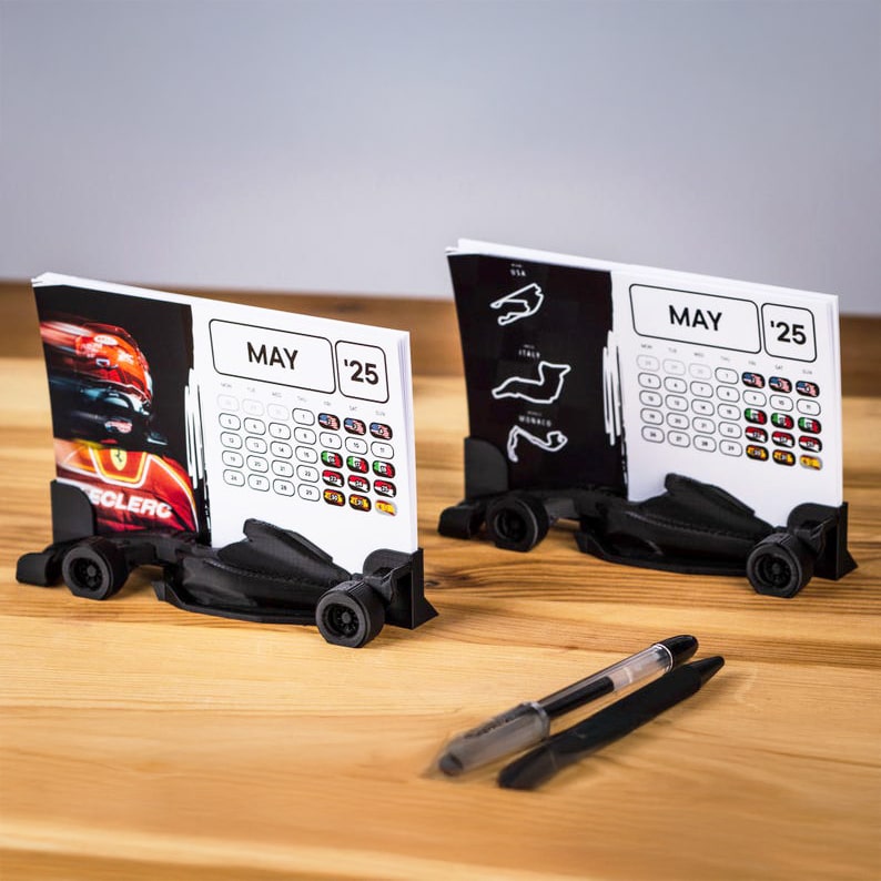 2025 Formula 1 Calendar with F1 Car Stand