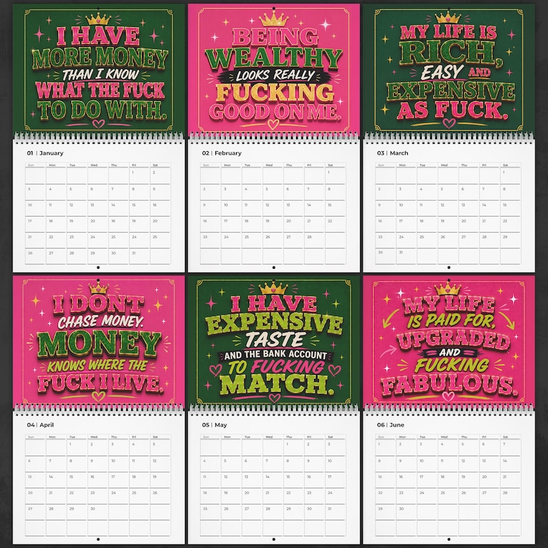 2027 Rich B!tch Money Affirmations Calendar