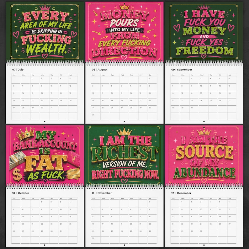 2027 Rich B!tch Money Affirmations Calendar