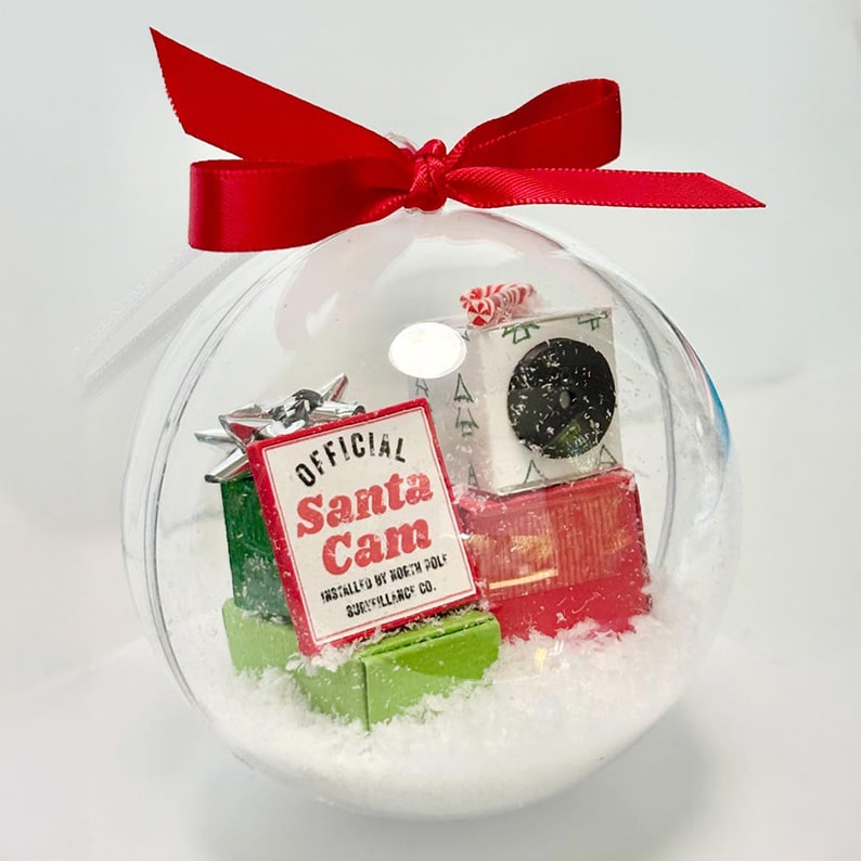 Funny Santa Cam Christmas Ornament