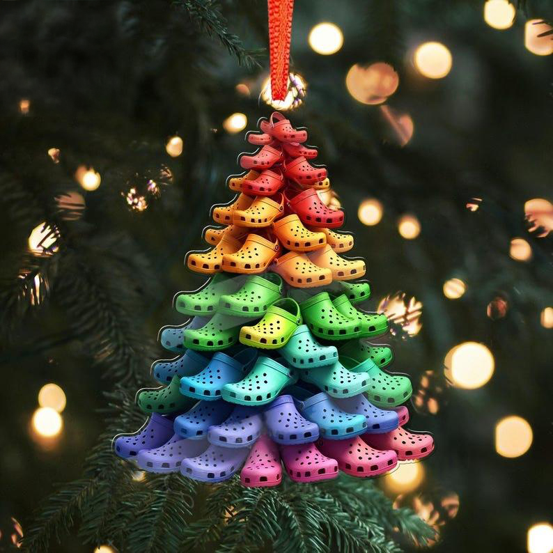 Funny Crocs Stack Tree Ornament