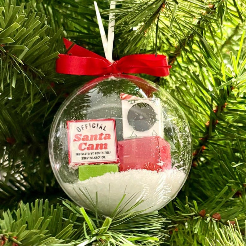 Funny Santa Cam Christmas Ornament