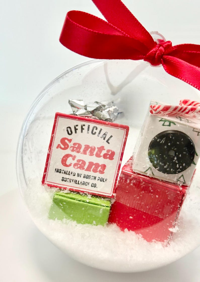 Funny Santa Cam Christmas Ornament