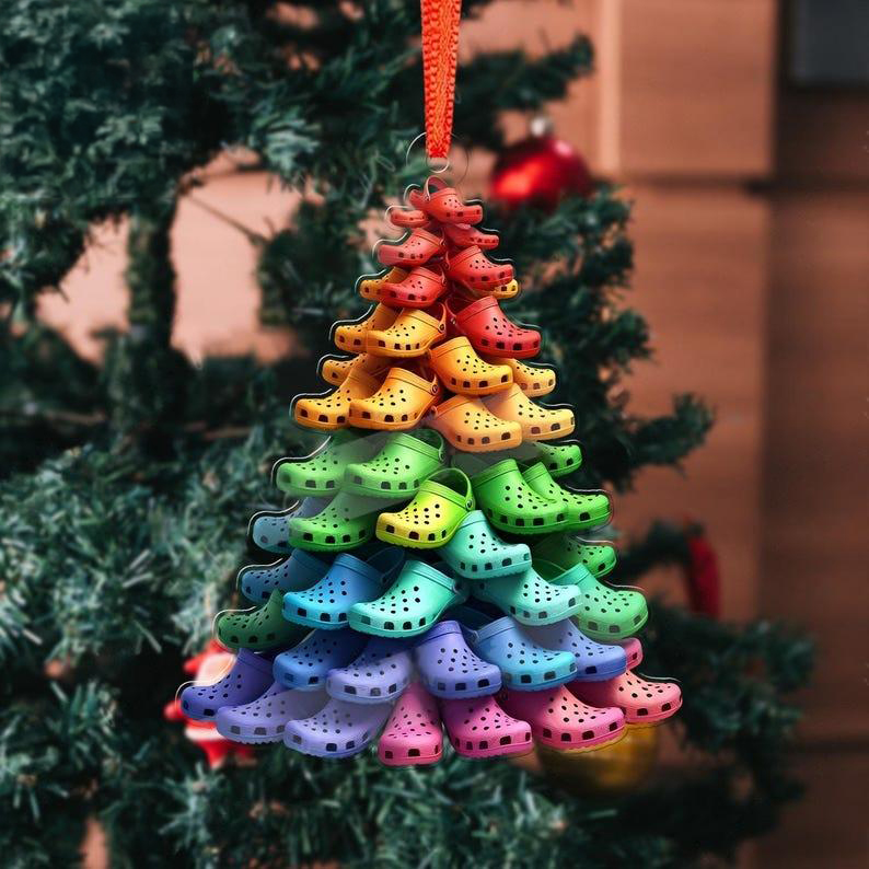 Funny Crocs Stack Tree Ornament