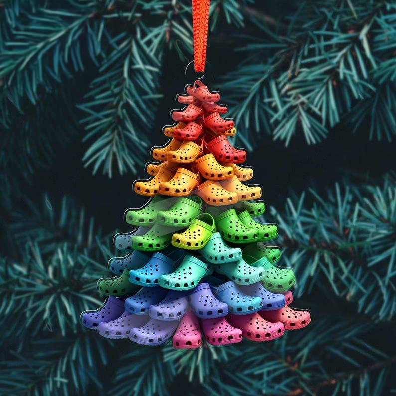 Funny Crocs Stack Tree Ornament